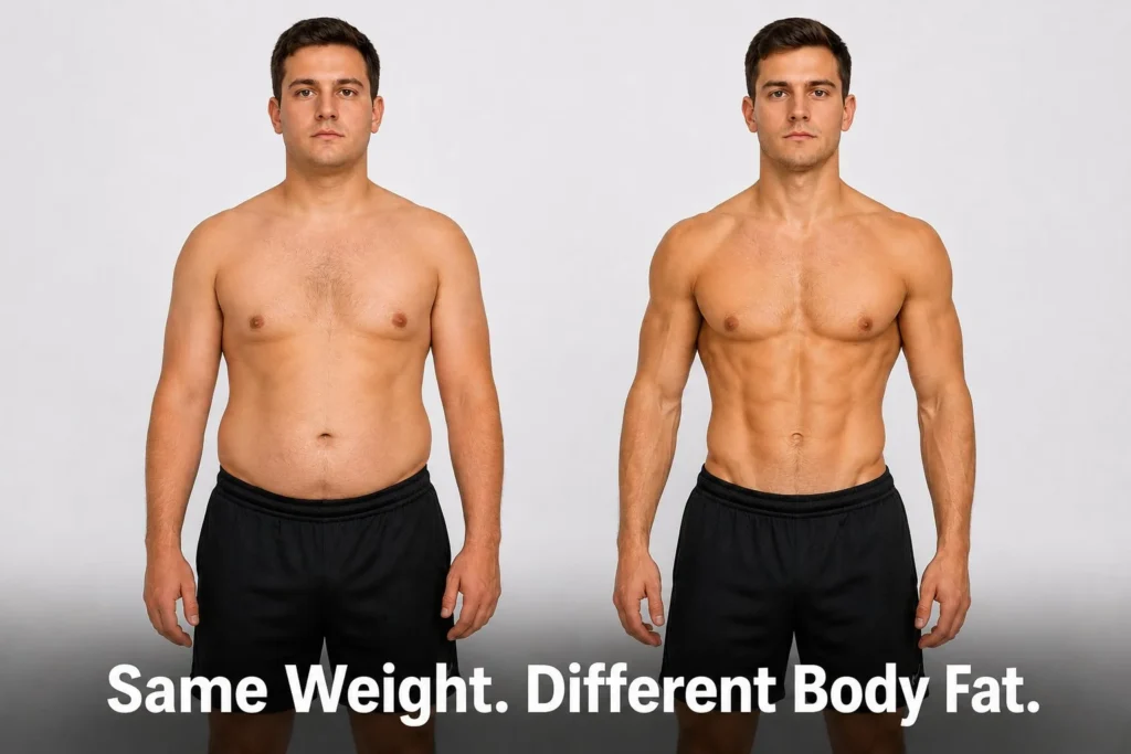 same weight different bf