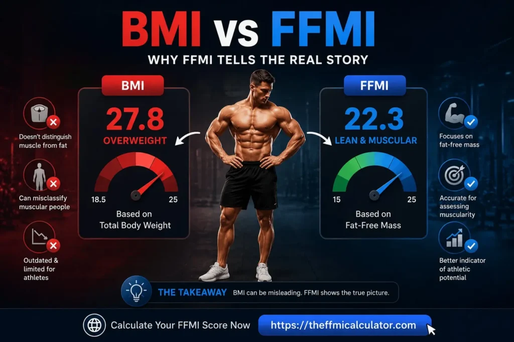 why FFMI is more accurate than BMI for muscular people