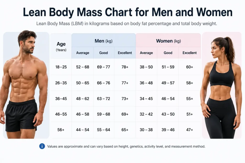 LBM chart for men and women